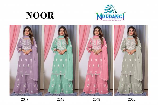 Noor By Mrudangi Georgette Sharara Readymade Suits Wholesale Market In Surat